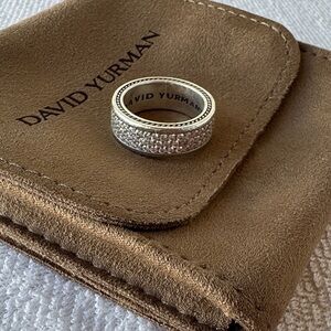 David Yurman Silver Band with Diamond Details